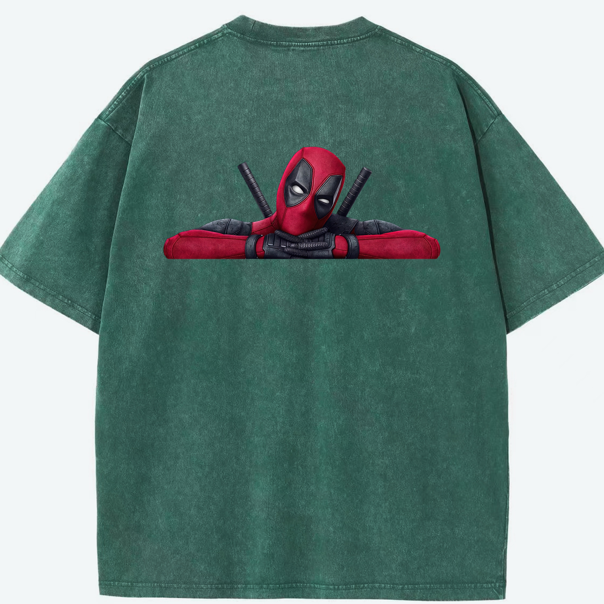 （画像用） Deadpool デッドプール 綿100% ヴィンテージ風 半袖Tシャツ（背面プリント）